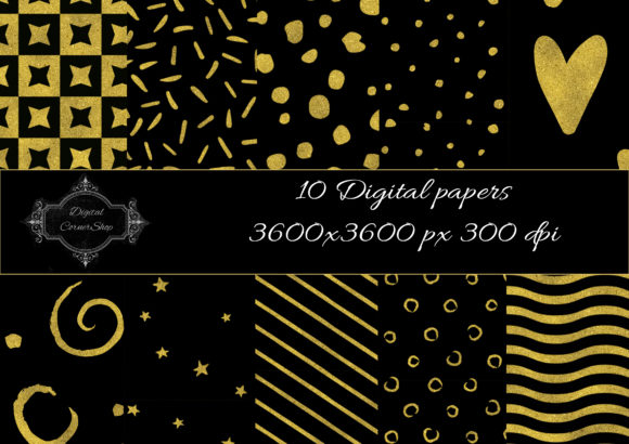 10 Black and Gold Digital Papers for Elevating Your Creative Projects