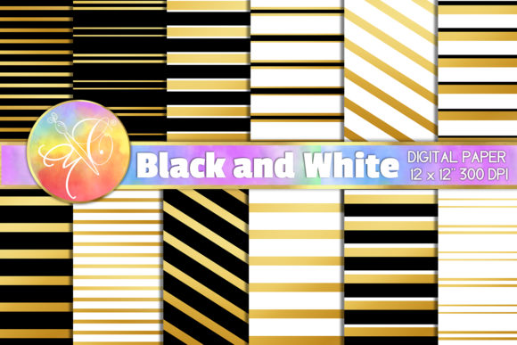 Black and White Gold Stripes Digital Paper: A Strategic Tool for Creative Projects