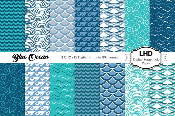 Blue Ocean Summer Digital Papers
