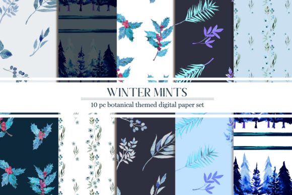 Blue Winter Digital Paper Pattern Set: Strategic Design for Creative and Professional Applications