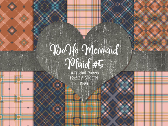 BoHo Mermaid Plaid 5: A Versatile Digital Paper for Creative Projects