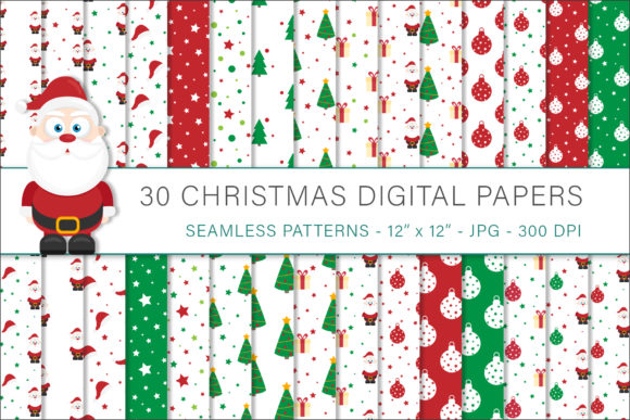 Christmas Digital Papers, Christmas Patt