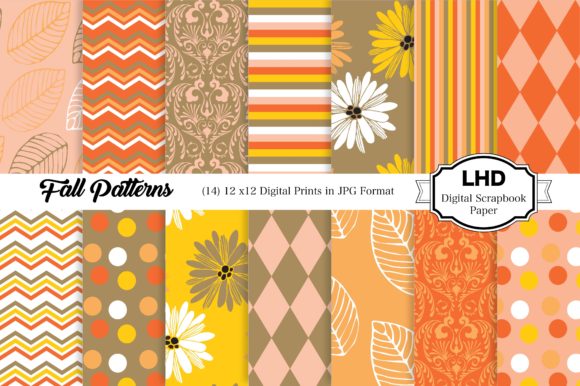 Digital Paper Fall - Autumn Warm Colors