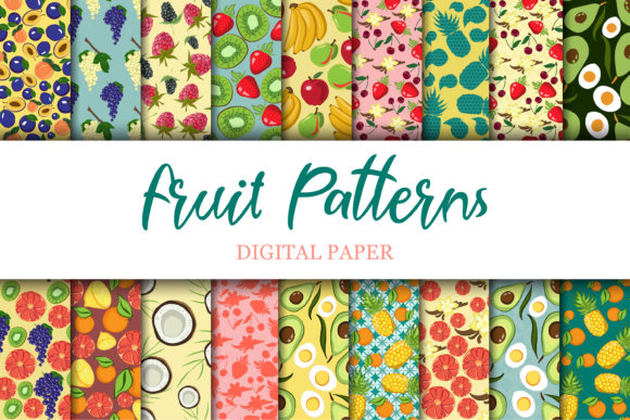Doodle Fruit Digital Paper for Creative Projects