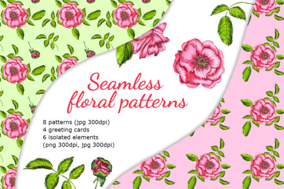 Floral Digital Paper and Greeting Cards