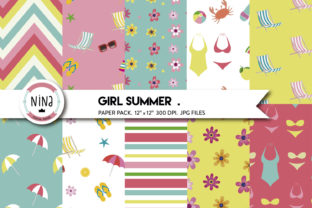 Girl Summer Digital Paper Pack
