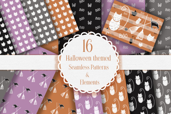 Halloween Digital Papers Elements Set: A Creative Resource for Designers and Crafters
