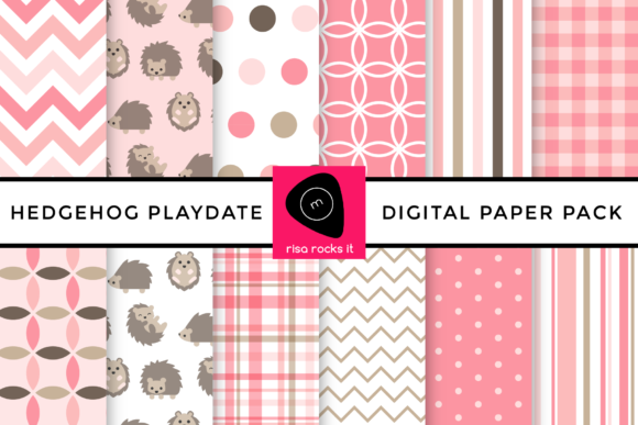 Hedgehog Play Date Digital Paper Pack: A Versatile Creative Resource for Designers and Hobbyists