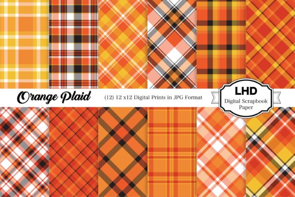 Orange Plaids Digital Papers: A Versatile Design for Every Creative Need