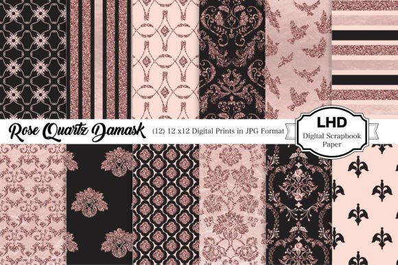 Rose Quartz Damask Digital Paper: A Versatile Choice for Elegant Design Projects