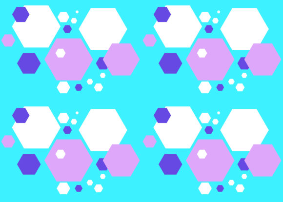 Seamless Hexagon White Blue Pattern