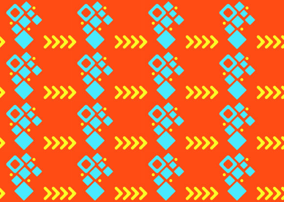 Seamless Pattern Orange Blue Yellow