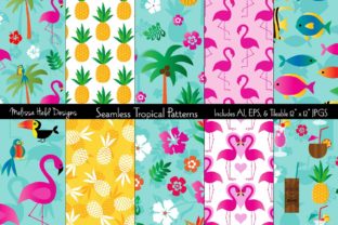 Seamless Tropical Flamingo Pineapple P: A Versatile Design Collection for Creative Projects