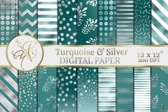 Turquoise and Silver Digital Paper: A Versatile Tool for Creative Projects